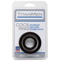 Anillo para Cock Titanmen Platinum de Silicona - Negro