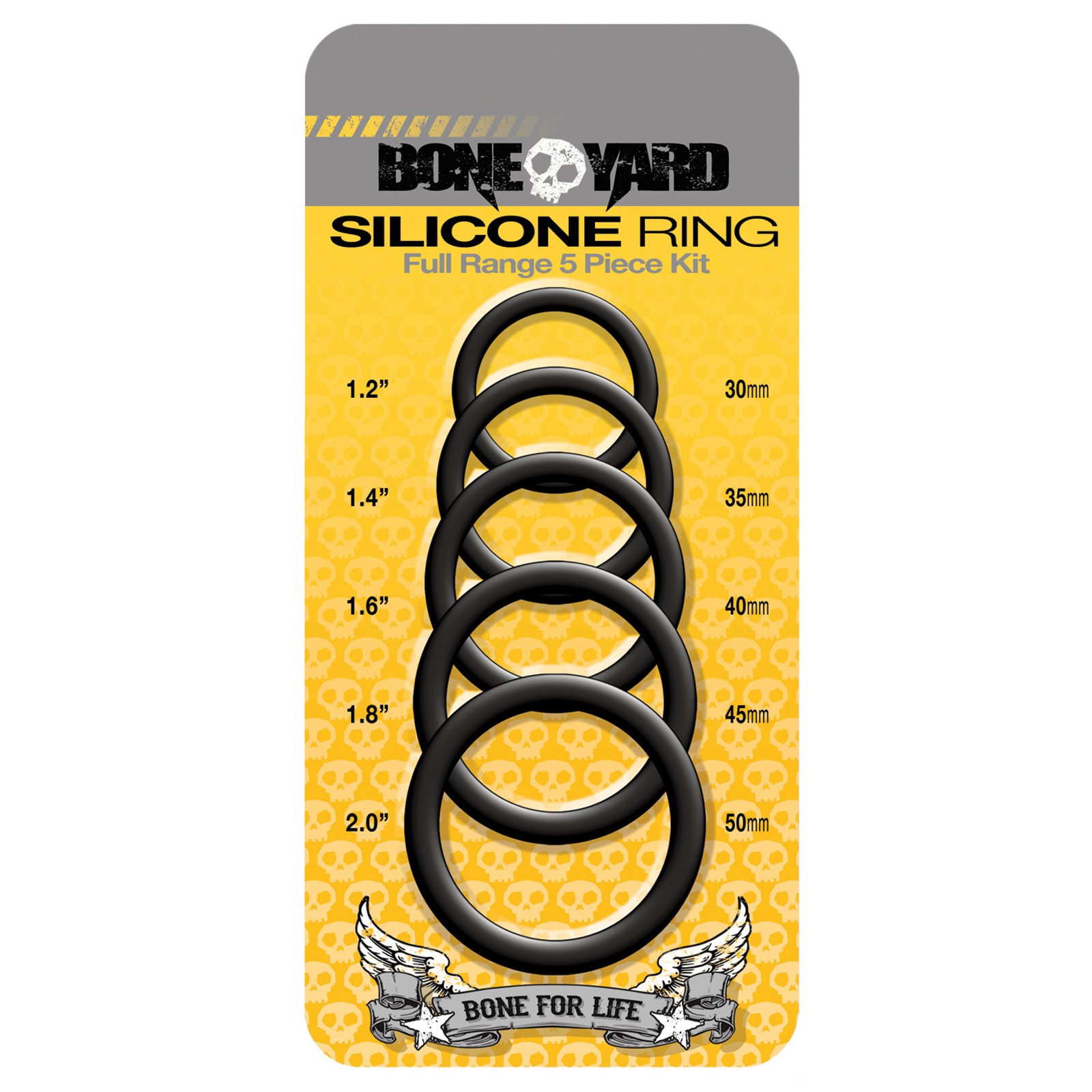 Boneyard 5-Piece Silicone Ring Kit - Black