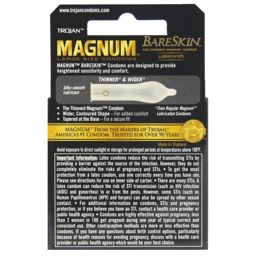 Condones Trojan Magnum Bareskin para Sensibilidad Aumentada