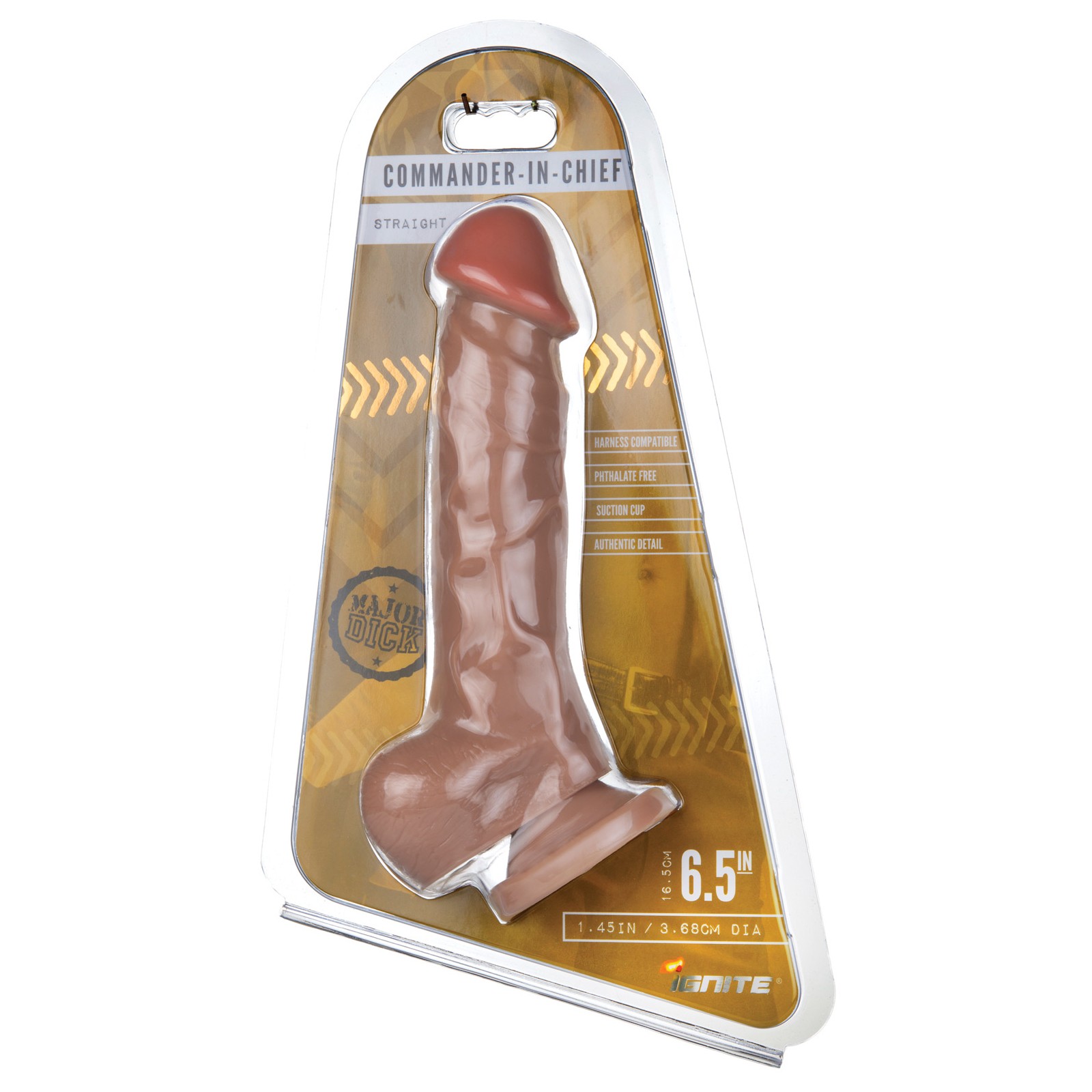 Major Dick Dildo Con Succión - Caramelo