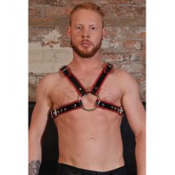 Rouge Leather Chest Harness Large - Black/Red