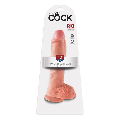 King Cock 10" Realistic Dildo with Balls