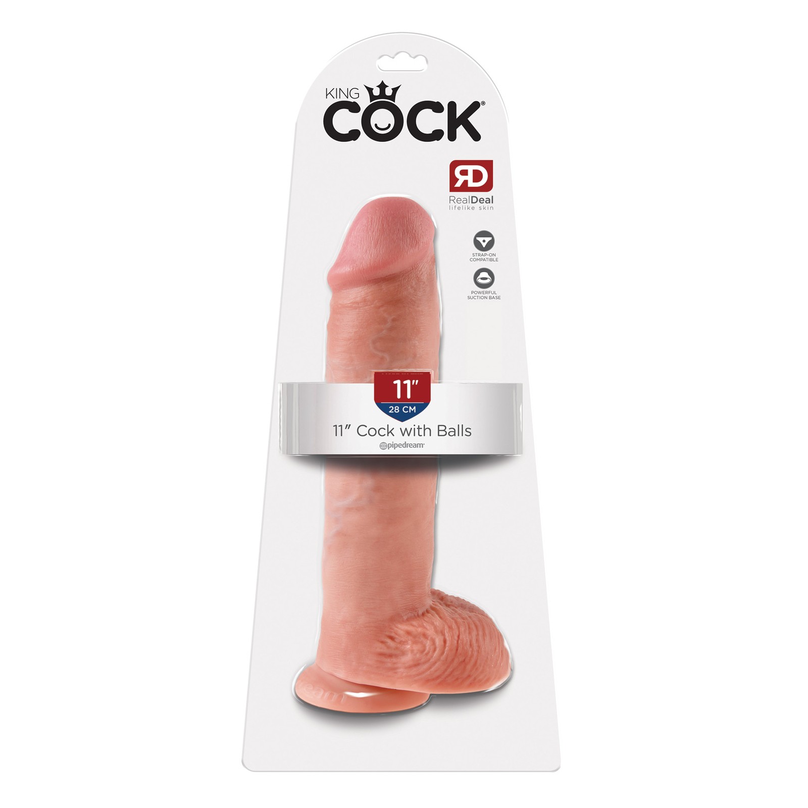 King Cock 11" Pene con Testículos - Carne