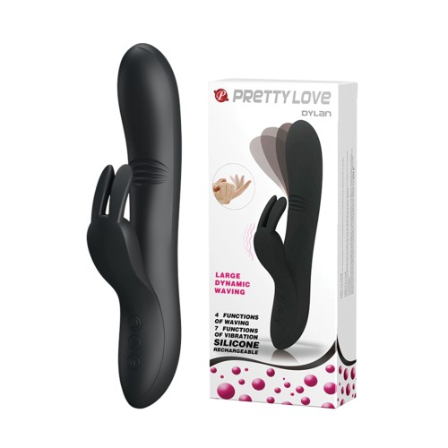 Pretty Love Dylan Bunny Ears Rabbit Vibrator - Black