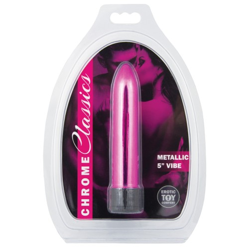 Chrome Classics 5" Vibrator - Pink for Pleasure