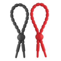 RAM Ultra Clinchers Adjustable Cock Rings Red/Black Set