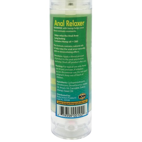 Lubricante Anal Relajante Ooowee con Aceite de Cáñamo 1.7 oz