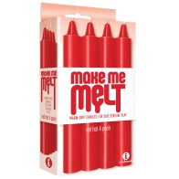 9's Make Me Melt Sensual Warm Drip Candles Red Hot Pack