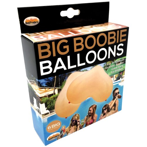 Big Boobie Balloons Flesh Party Favor Box of 6