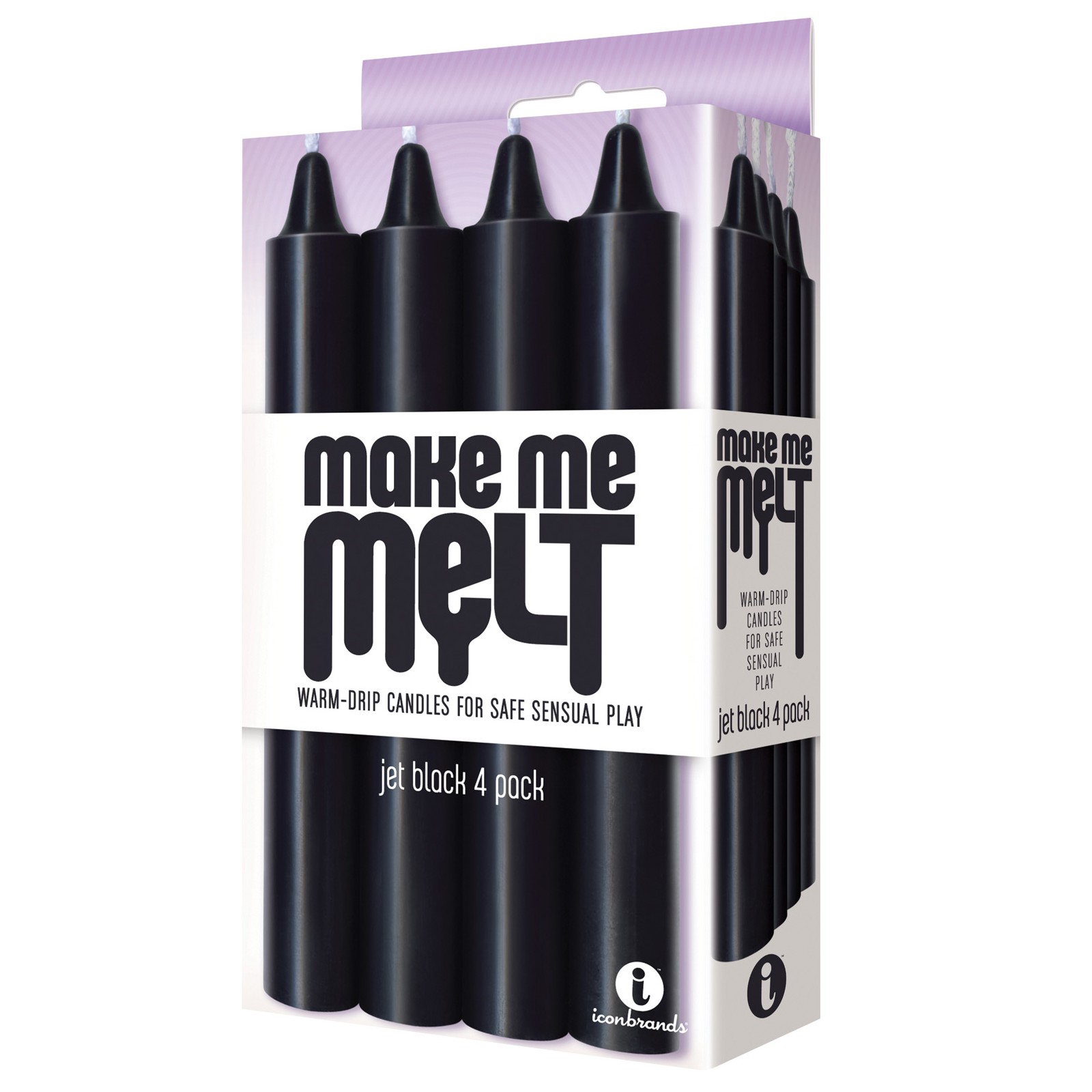 9's Make Me Melt Sensual Drip Candles Jet Black Pack of 4