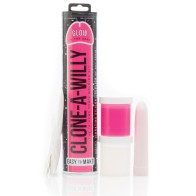 Clone-A-Willy Vibrating Glow in the Dark Kit Hot Pink - DIY Pleasure