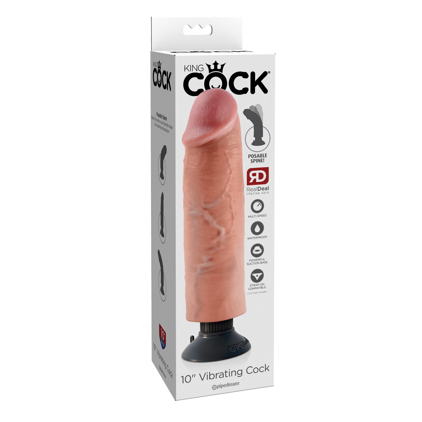 King Cock 10 Inch Vibrating Cock Flesh