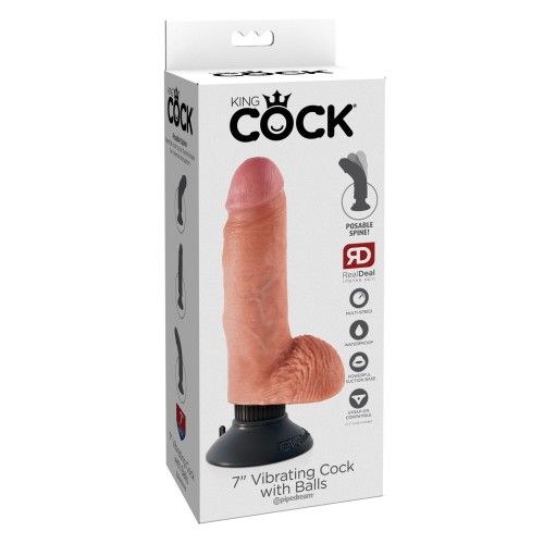 King Cock 7" Vibrador Flesh