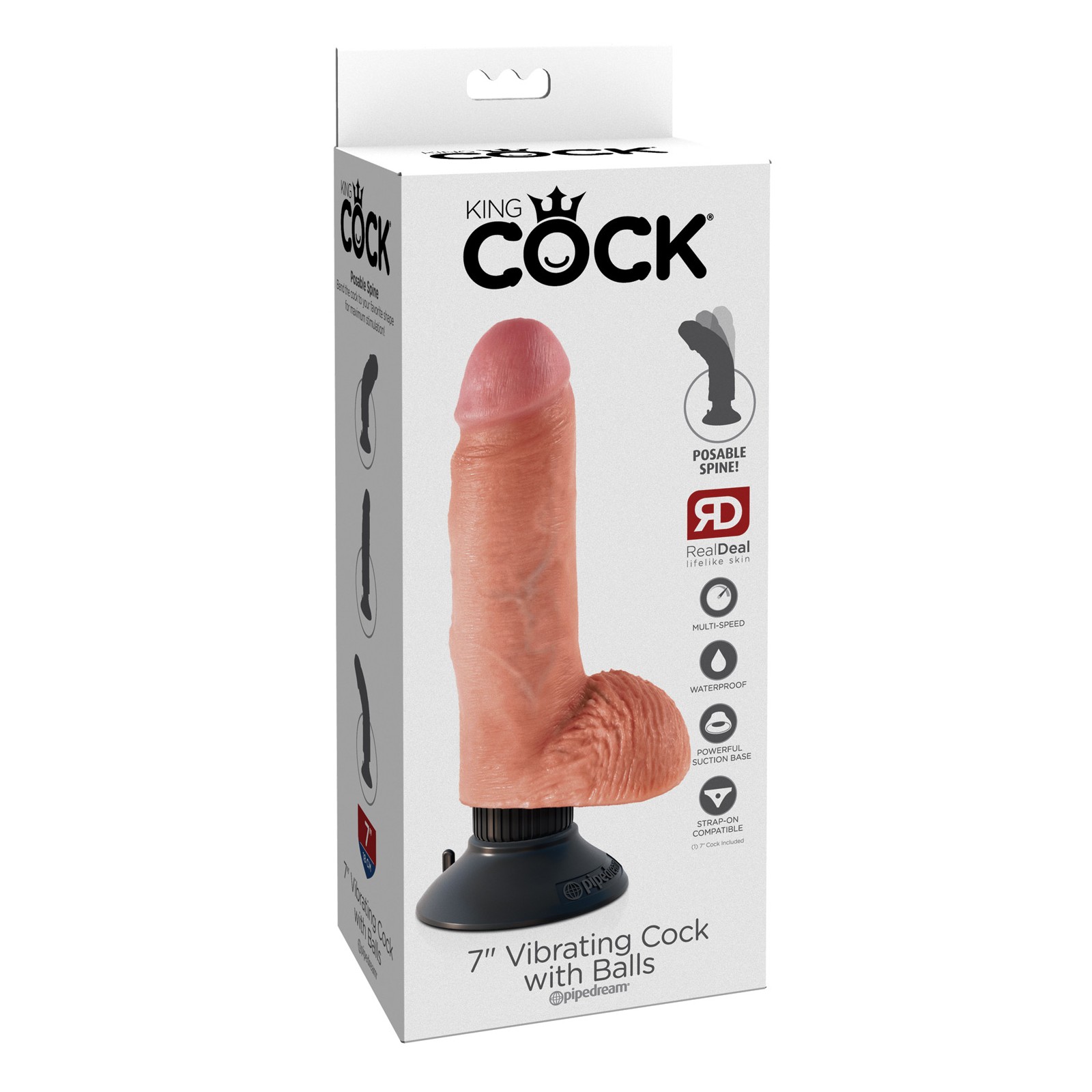 King Cock 7" Vibrador Flesh