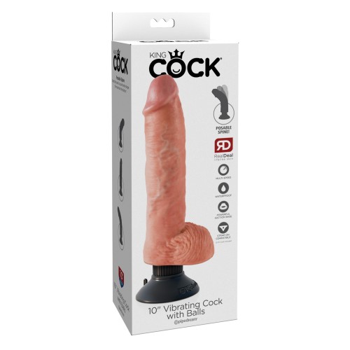 King Cock 10" Vibrating Cock with Balls