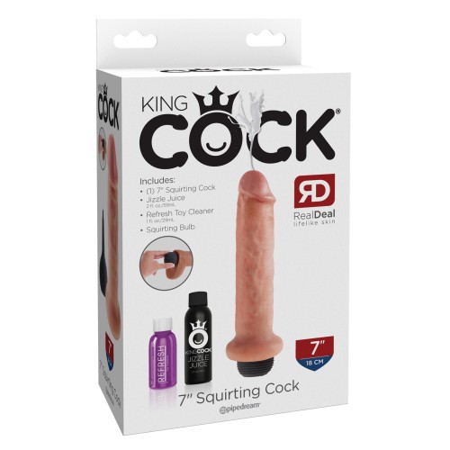 King Cock® 7" Squirting Dildo - Realistic Fantasy