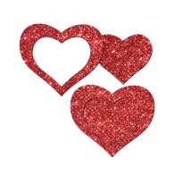 Pastease Glitter Peek a Boob Hearts - Playful Accessory