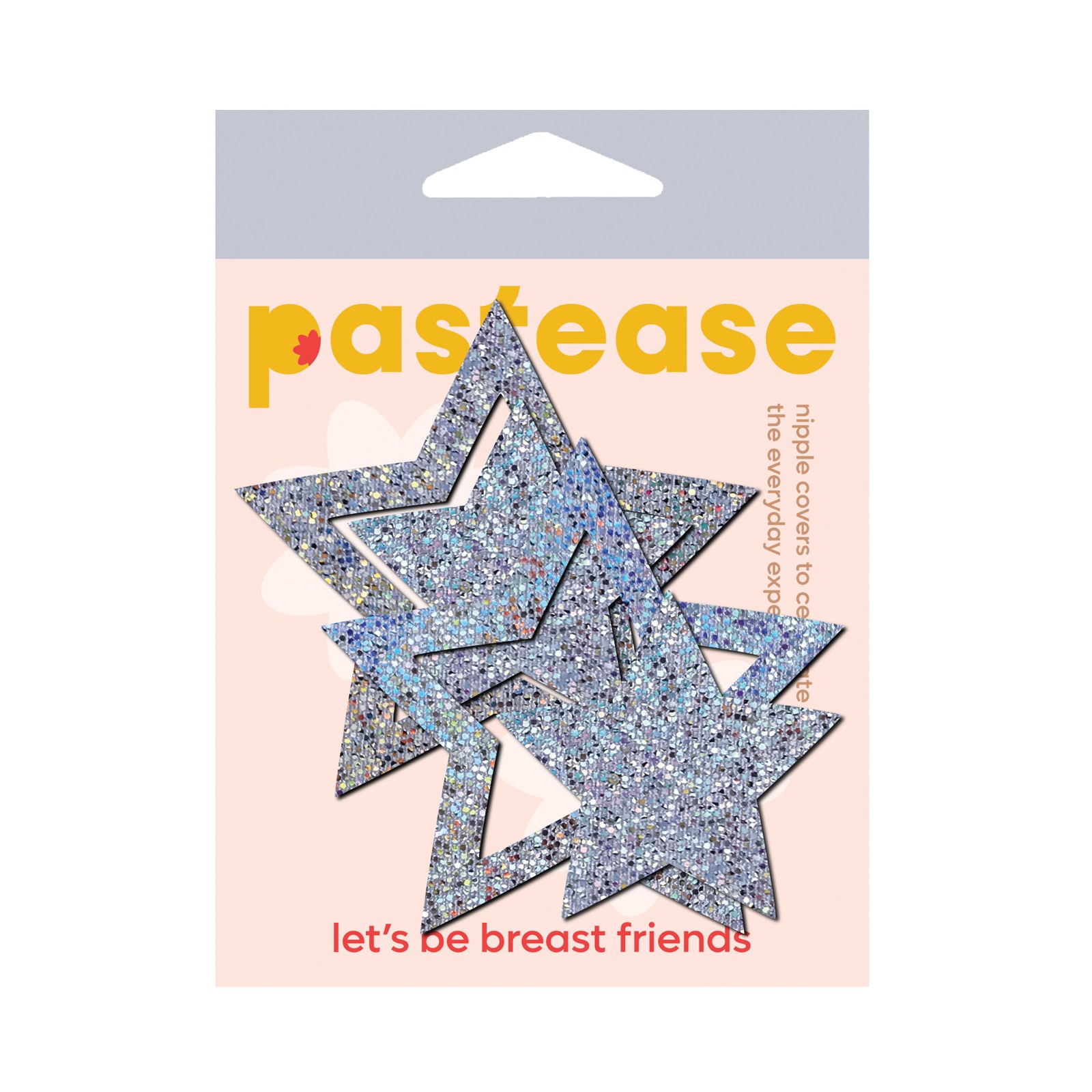 Pastease Premium Glitter Peek a Boob Stars Plata O/S