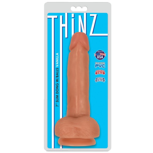 Curve Toys Thinz 7-Inch Slim Dong with Balls Vanilla