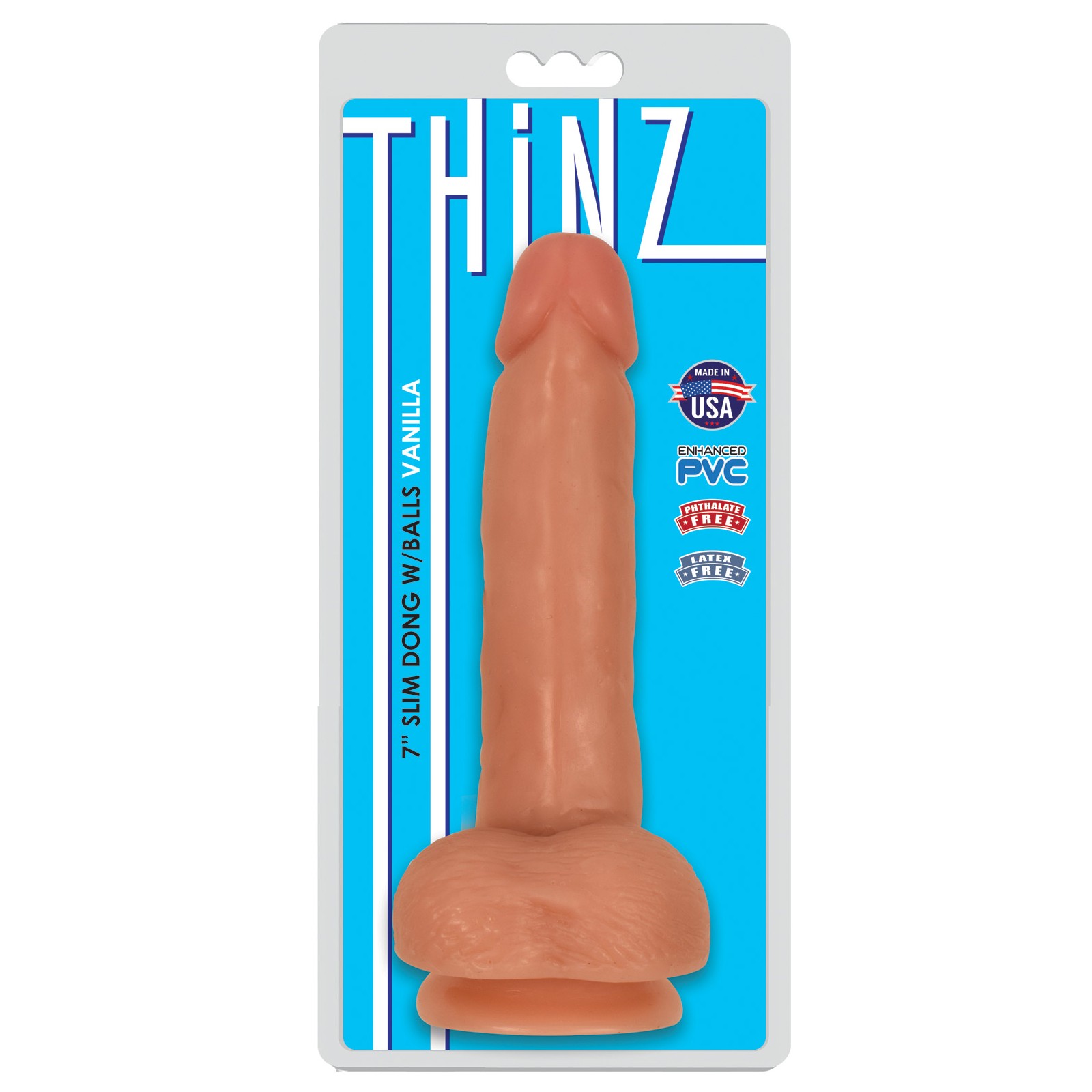 Curve Toys Dildo Slim de 7 Pulgadas con Bolas - Vainilla