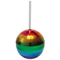 Vaso Disco Ball Arcoíris 12 oz