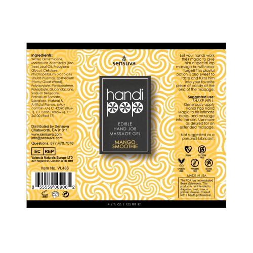 Gel de Masaje Handipop Mango Smoothie 4.2 oz