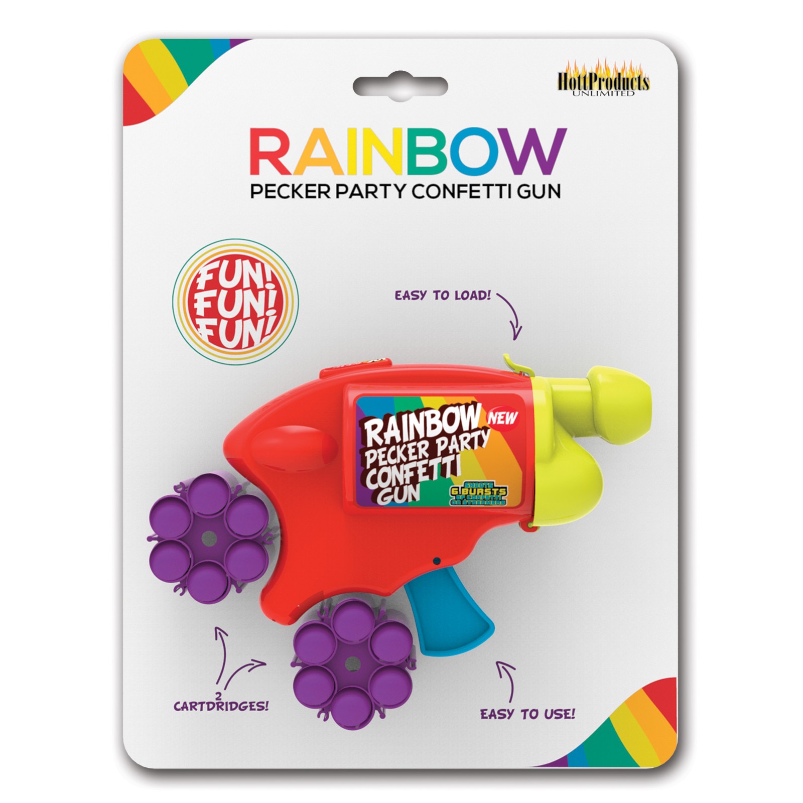 Rainbow Pecker Party Confetti Gun