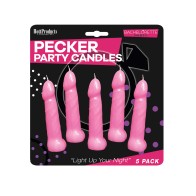 Velas de Fiesta Pecker Despedida de Soltera Rosa Paquete de 5