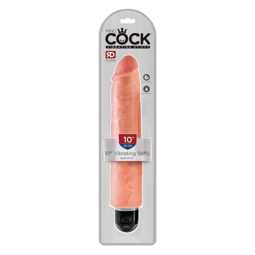 Dildo Vibrante King Cock de 10 Pulgadas - Carne