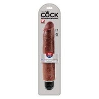 King Cock 10 Inch Vibrating Stiffy Brown for Ultimate Pleasure