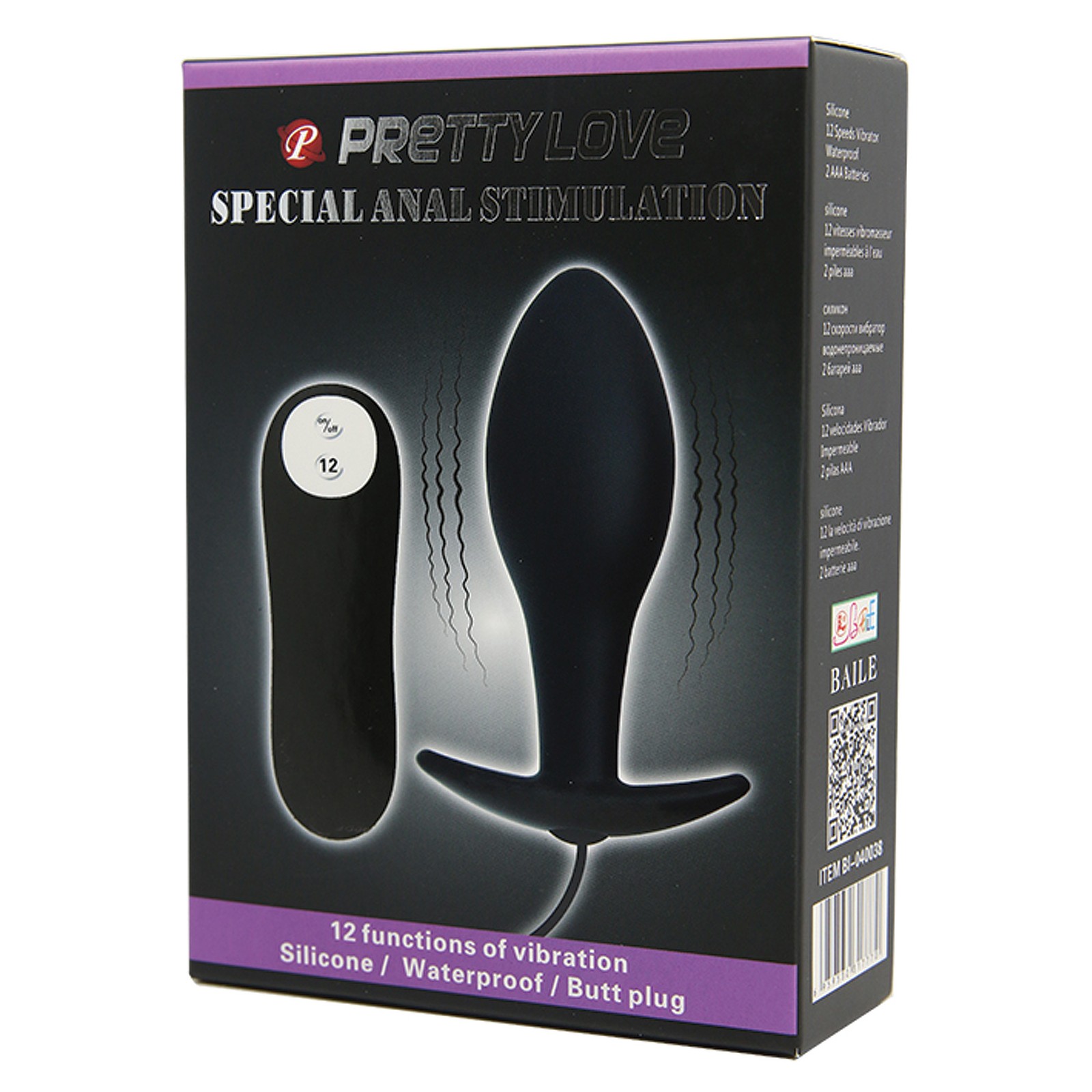 Plug Anal Vibrante en Forma de Bombilla Pretty Love para Principiantes