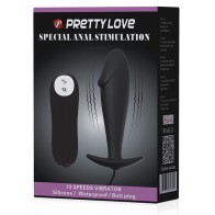 Plug Anal con Forma de Pene Vibrante Pretty Love Negro