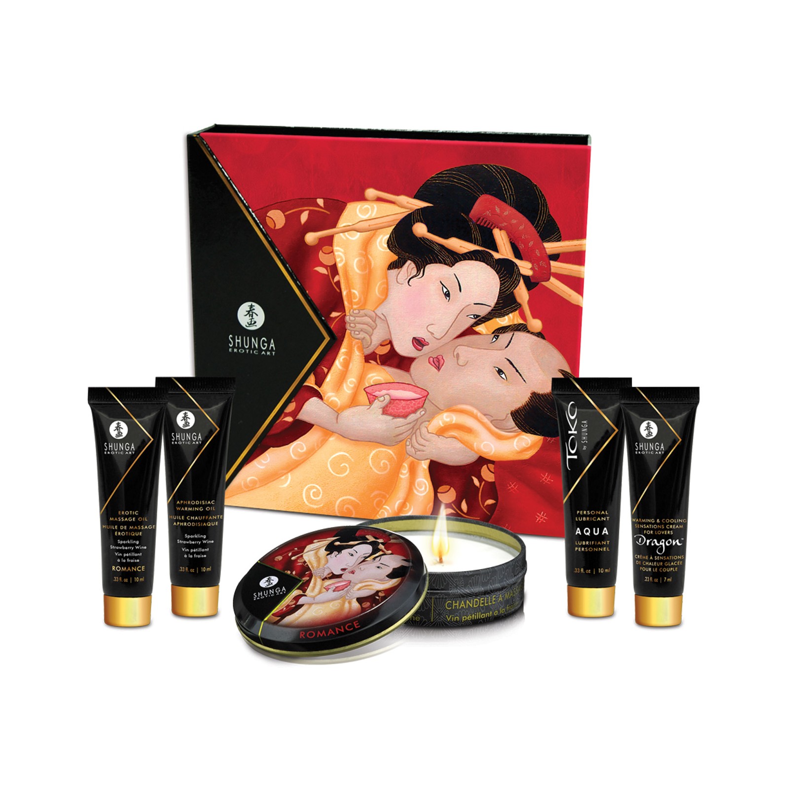 Set de Regalo de Lujo Shunga Geisha's Secret - Vino Espumoso de Fresa