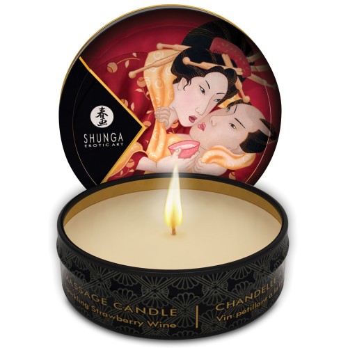 Shunga Mini Massage Candle - Sparkling Strawberry Wine