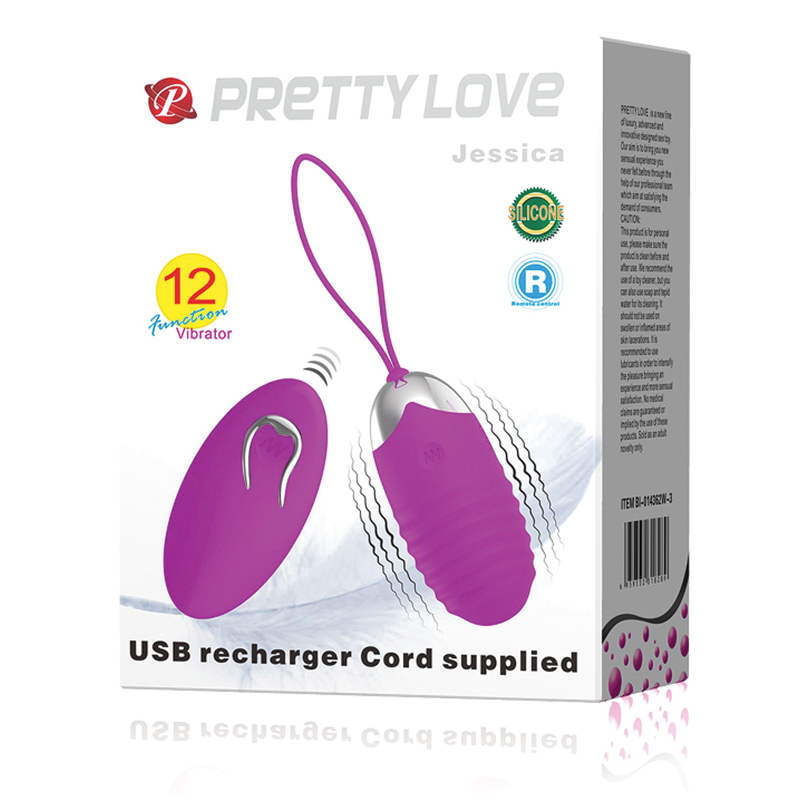 Pretty Love Jessica 12 Function Egg Vibrator in Fuchsia