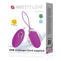 Pretty Love Jessica 12 Function Egg Vibrator in Fuchsia