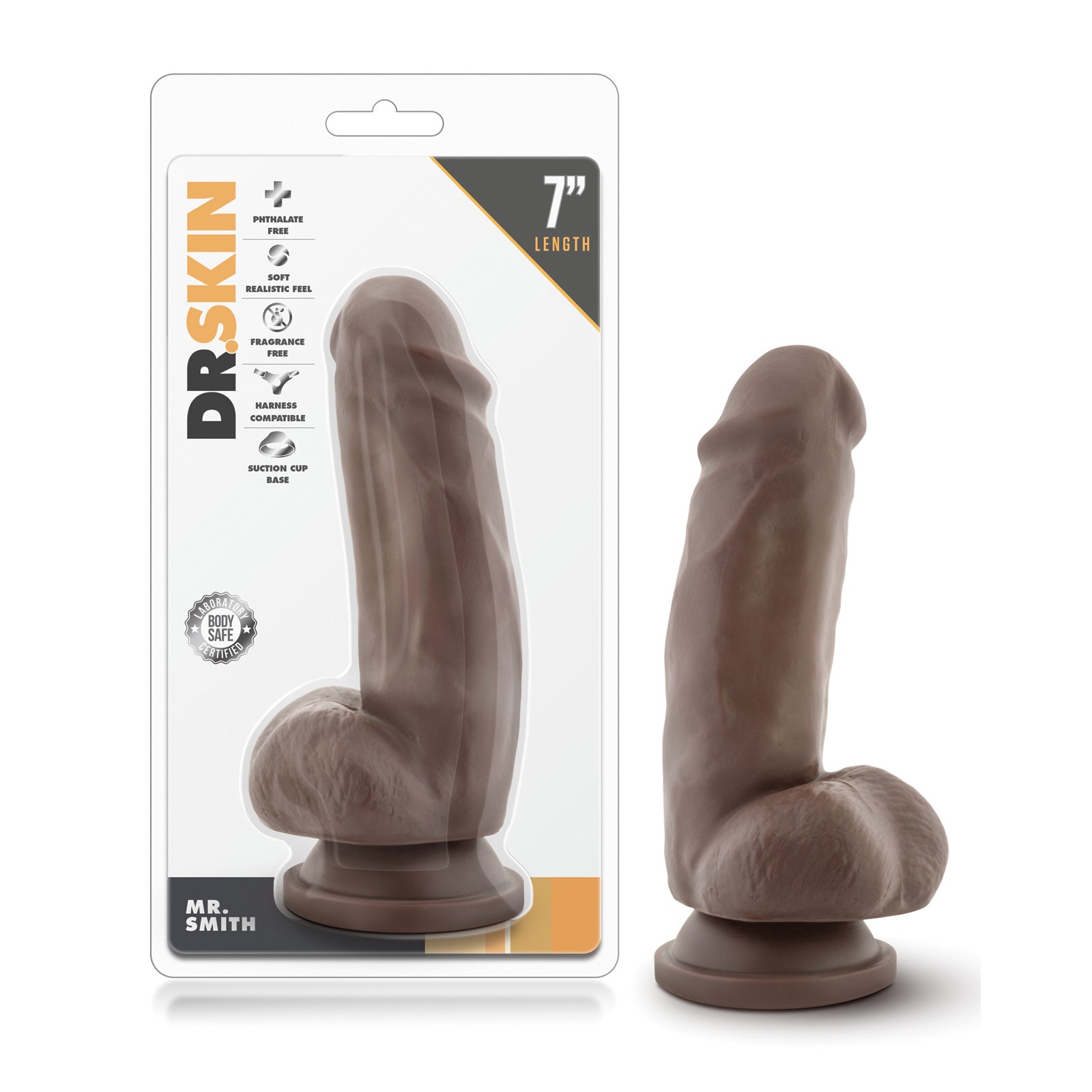 Blush Dr. Skin Mr. Smith 7 Inch Dildo Chocolate