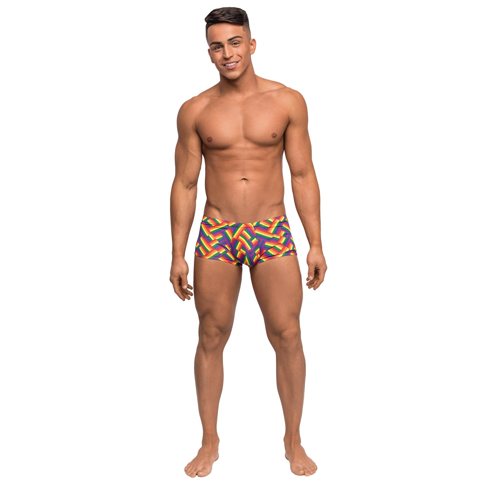 Mini Short Pride Fest Pouch Contorneado Arcoiris