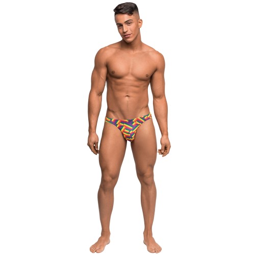 Pride Fest Contoured Pouch Bong Thong Rainbow L/XL