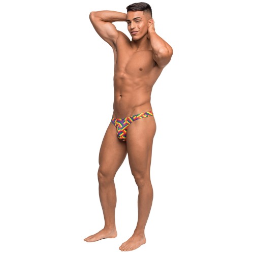 Pride Fest Contoured Pouch Bong Thong Rainbow L/XL