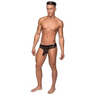 Tanga de Malla Elástica Hoser Negro L/XL