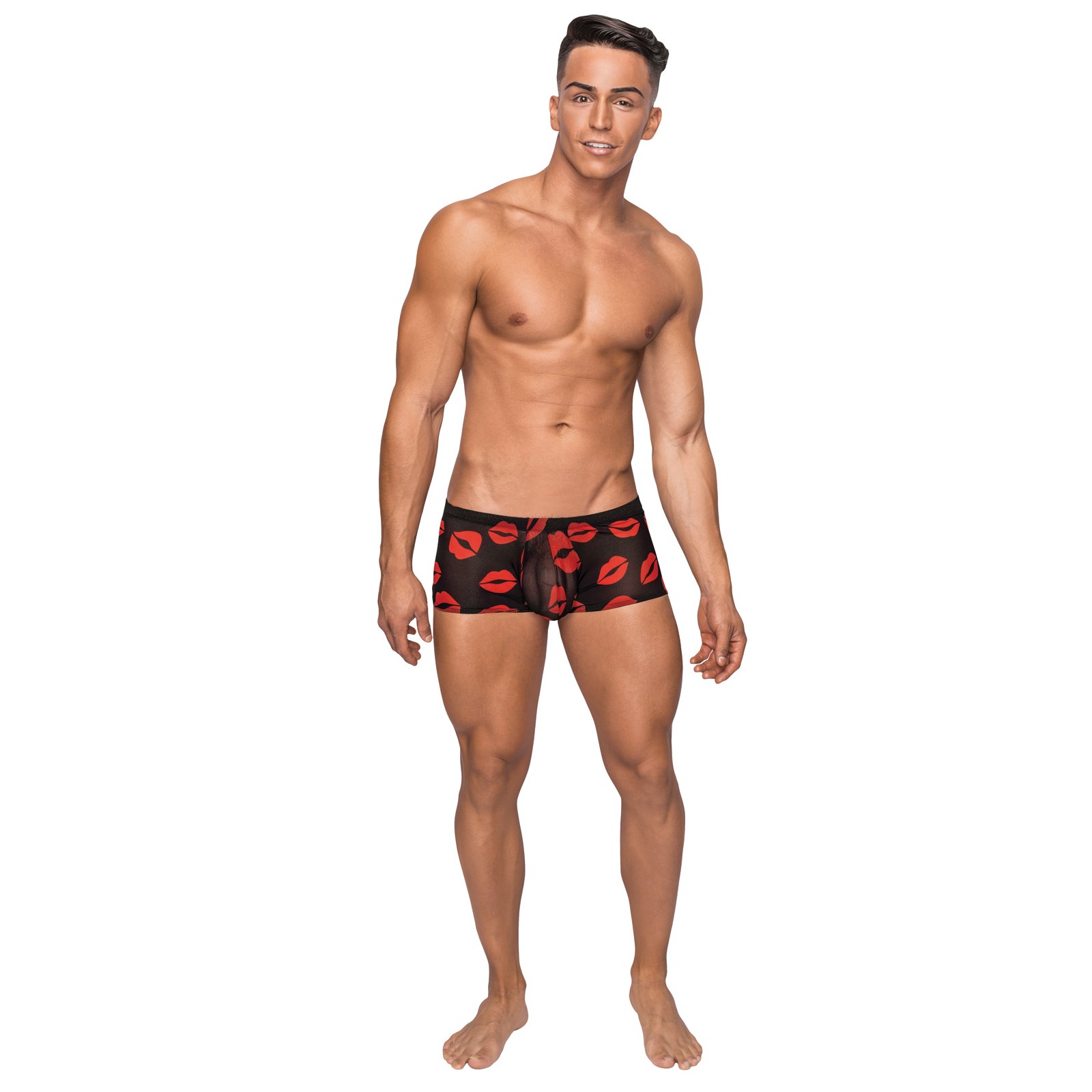 Kiss Me Stretch Mesh Mini Short Black/Red SM