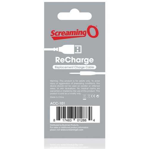 Screaming O Recharge Charging Cable White