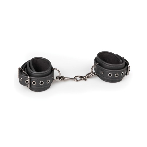 Easy Toys Black Faux Leather Handcuffs for Bondage