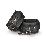 Easy Toys Black Faux Leather Handcuffs for Bondage