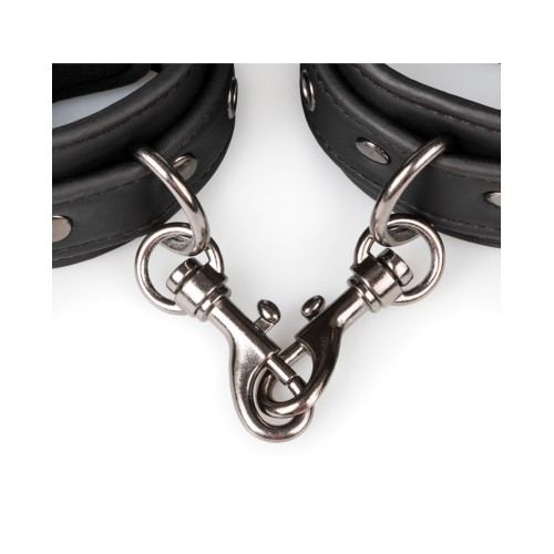 Easy Toys Black Faux Leather Handcuffs for Bondage