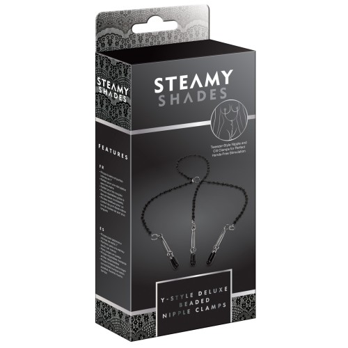 Steamy Shades Y Style Beaded Nipple Clamps