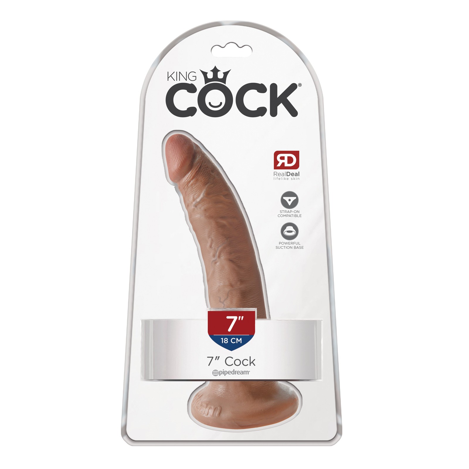 King Cock 7" Realistic Dildo - Tan