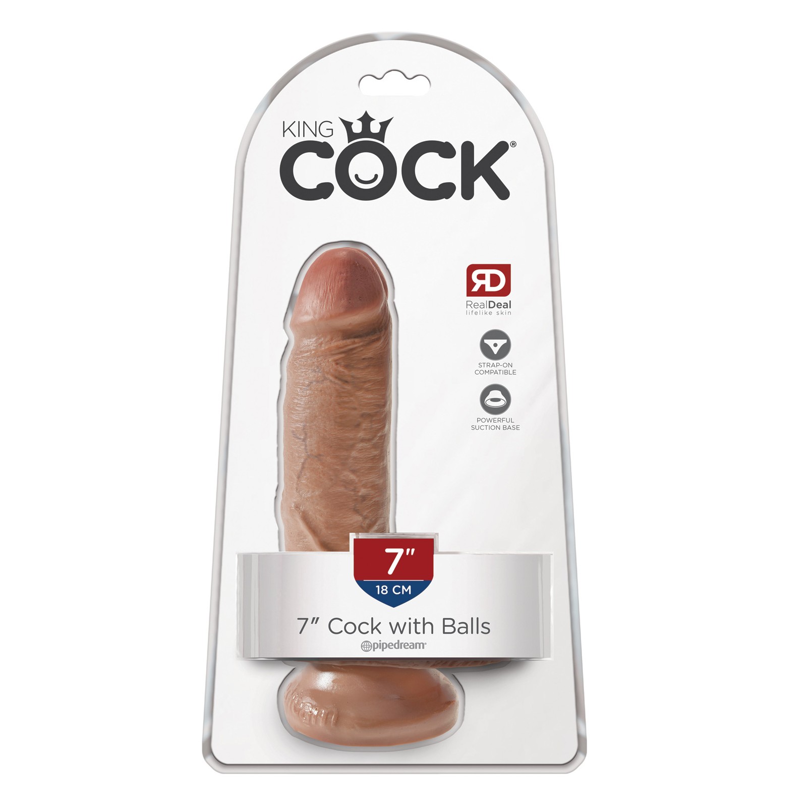 Dildo King Cock de 7 Pulgadas con Testículos Tan