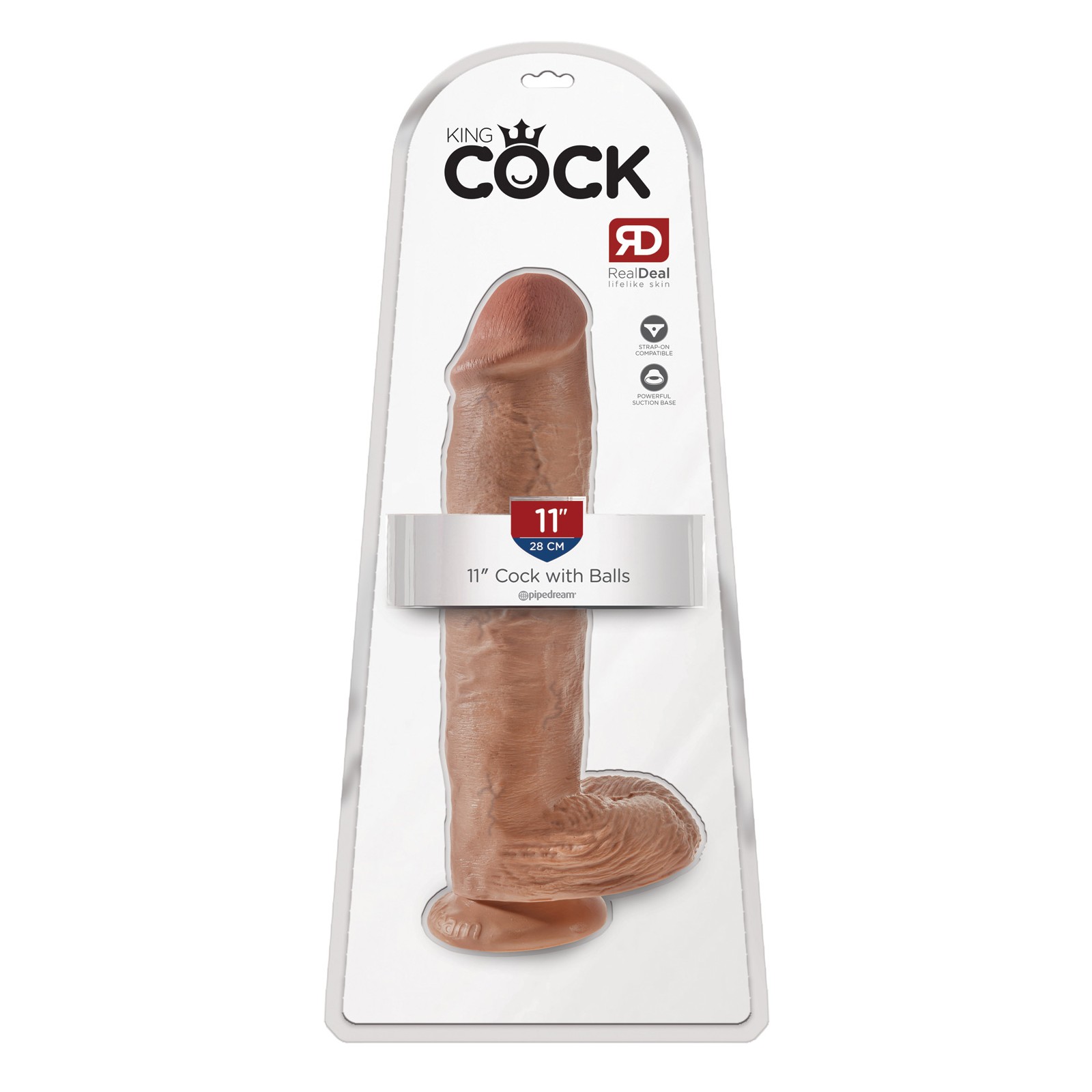 Dildo King Cock de 11" con Testículos Marrón